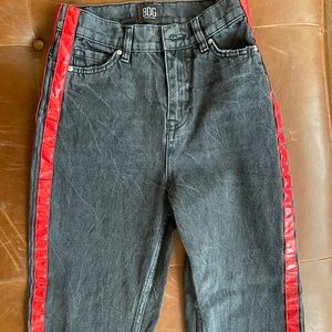 BDG black jeans with red detail on sides